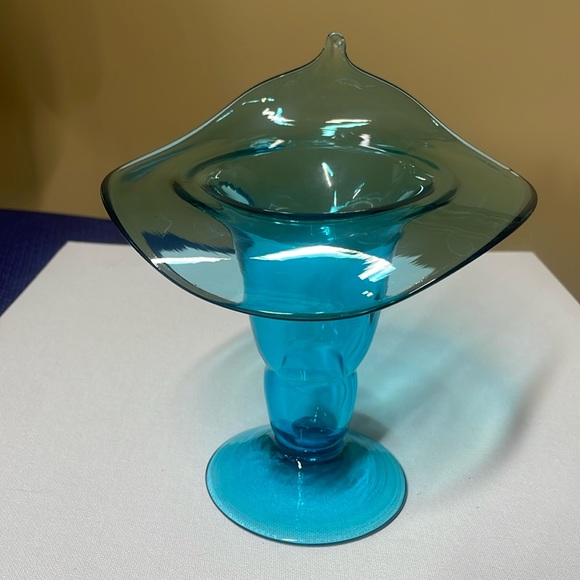 Bischoff Glass Blue Jack in the Pulpit Vase Art Glass - Picture 1 of 5